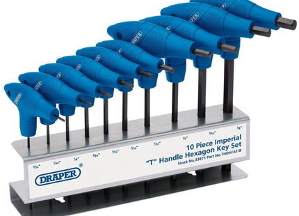 Draper Imperial T-Handle Hex Key Set (10 Piece) 33871 Draper - Town Tools 