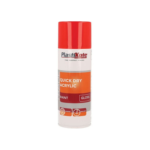 Plastikote Trade Quick Dry Acrylic Spray Paint Gloss Red 400ml PlastiKote - RockBottom Nothampton