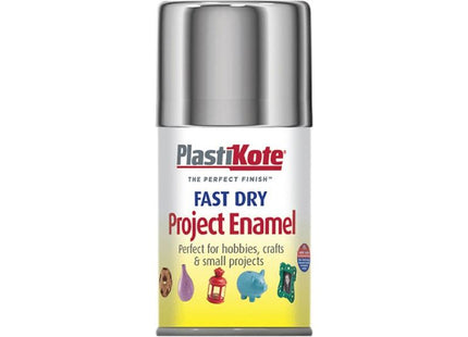 Plastikote Fast Dry Enamel Aerosol Chrome 100ml PlastiKote - RockBottom Nothampton
