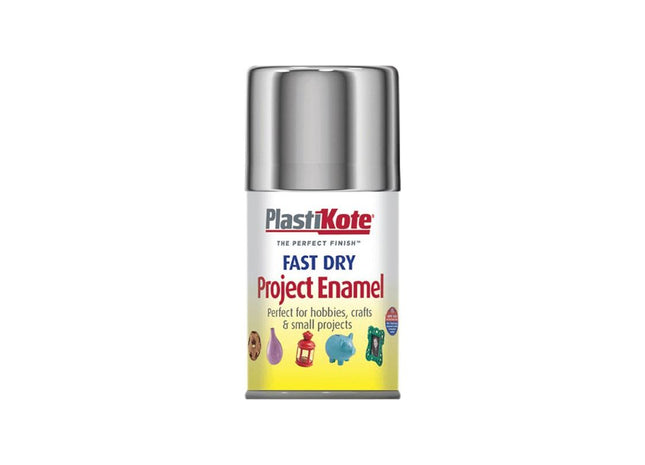 Plastikote Fast Dry Enamel Aerosol Chrome 100ml PlastiKote - RockBottom Nothampton