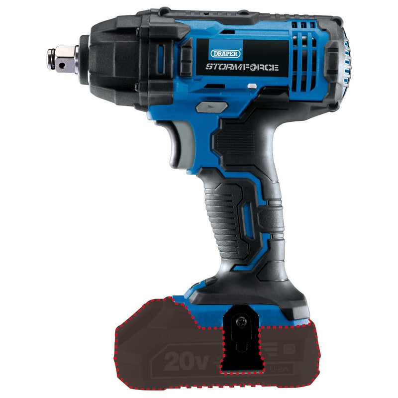 Draper Storm Force 20V Mid-Torque Impact Wrench, 1/2", 250Nm (Sold Bare) Draper - Town Tools 