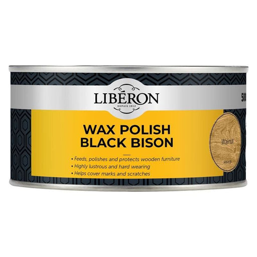 Liberon Black Bison Wax Paste Walnut 500ml Liberon - RockBottom Northampton