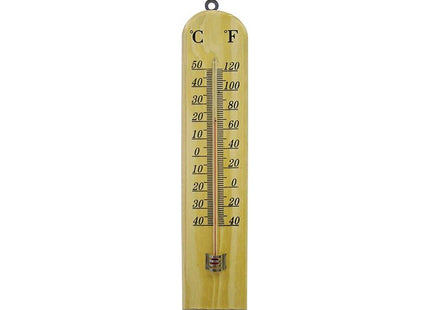 Faithfull Wall Thermometer - Wood 260mm Faithfull - RockBottom Northampton