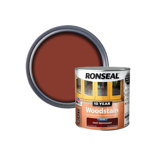 Ronseal 10 Year Woodstain Deep Mahogany 750ml Ronseal - RockBottom Nothampton