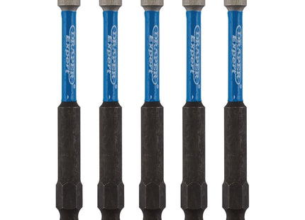 Draper Expert PZ-Type Impact Screwdriver Bits, No.2 x 75mm, 1/4" Hex (Pack of 5) Draper - Town Tools 