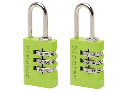 Master Lock Aluminium 3-Digit Combination 20mm Padlock Colour x 2 Master Lock - RockBottom Northampton