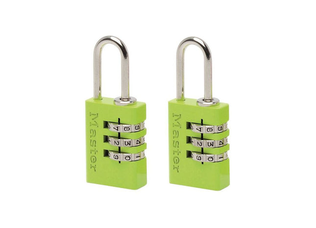 Master Lock Aluminium 3-Digit Combination 20mm Padlock Colour x 2 Master Lock - RockBottom Northampton
