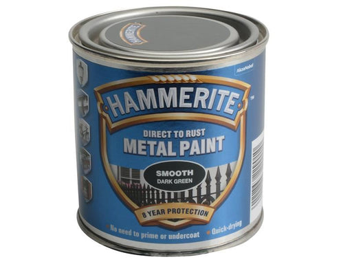 Hammerite Direct to Rust Smooth Finish Metal Paint Dark Green 250ml Hammerite - RockBottom Northampton