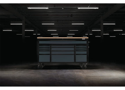 Draper BUNKER Workbench Roller Tool Cabinet, 15 Drawer, 61", Grey 08238 Draper - Town Tools 