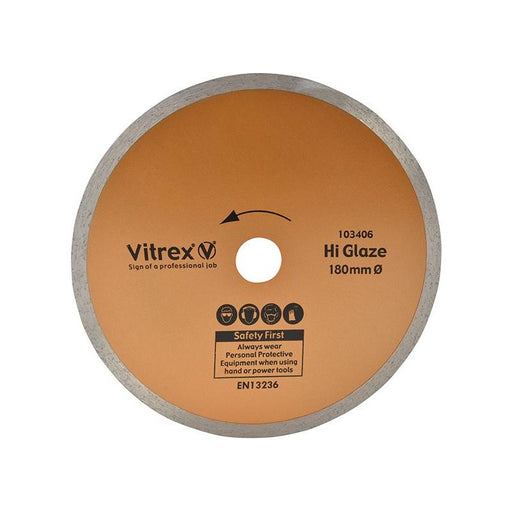 Vitrex Hi Glaze Diamond Blade 180mm Vitrex - RockBottom Northampton