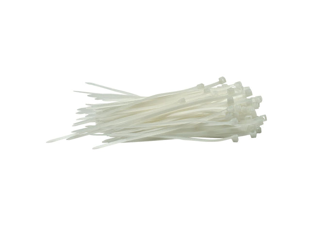 Draper Cable Ties, 2.5 x 100mm, White (Pack of 100) 70390 Draper - Town Tools 