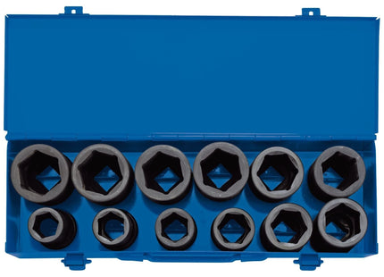 Draper Combined MM/AF Deep Impact Socket Set in Metal Case, 3/4" Sq. Dr. (12 Pie Draper - Town Tools 