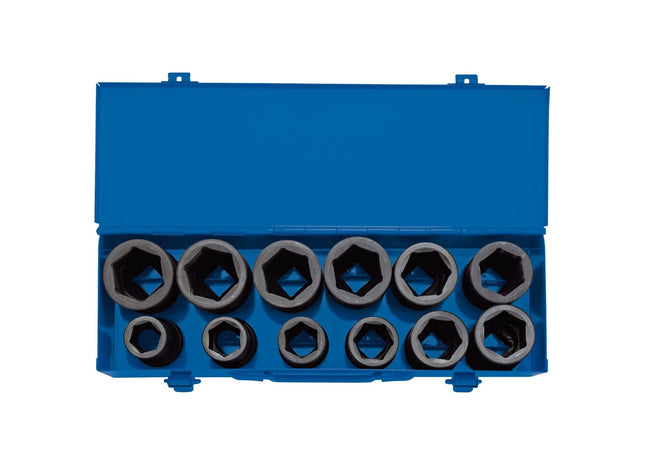 Draper Combined MM/AF Deep Impact Socket Set in Metal Case, 3/4" Sq. Dr. (12 Pie Draper - Town Tools 