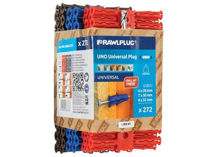 Rawlplug Mixed UNO® Plugs (Pack 272) + Drill Bit Rawlplug - RockBottom Nothampton