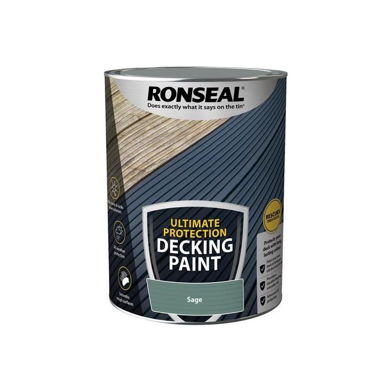 Ronseal Ultimate Protection Decking Paint Sage 5 litre Ronseal - RockBottom Nothampton