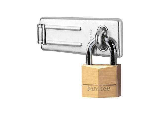 Master Lock Hasp 89mm + Solid Brass Padlock 40mm Master Lock - RockBottom Northampton