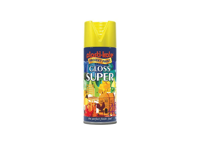 Plastikote Gloss Super Spray Yellow 400ml PlastiKote - RockBottom Nothampton