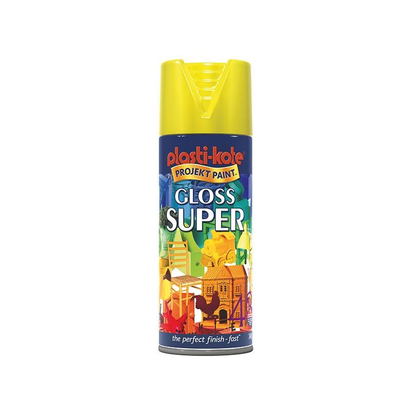 Plastikote Gloss Super Spray Yellow 400ml PlastiKote - RockBottom Nothampton