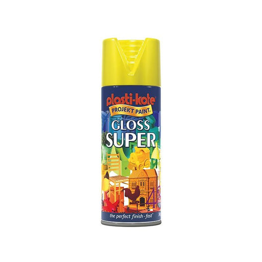 Plastikote Gloss Super Spray Yellow 400ml PlastiKote - RockBottom Nothampton