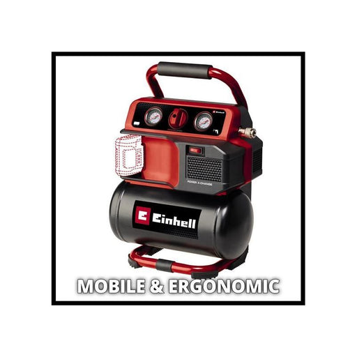 Einhell TE-AC 18/75 Li OF-Solo Power X-Change Air Compressor 18V Bare Unit Einhell - RockBottom Northamptin