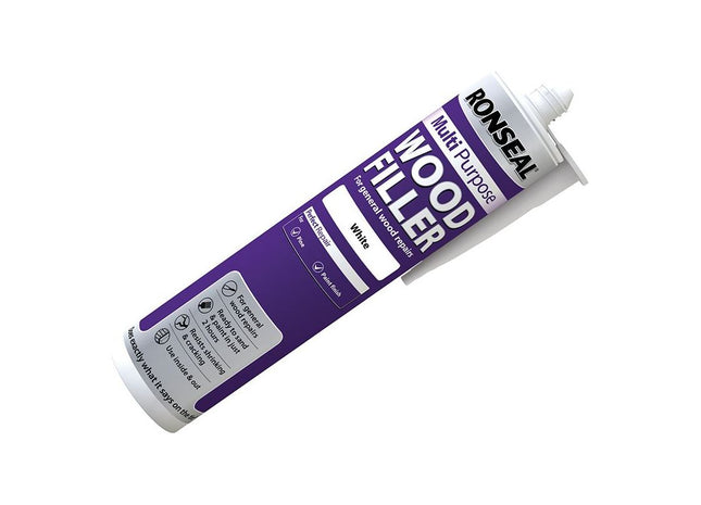 Ronseal Multipurpose Wood Filler Cartridge White 310ml Ronseal - RockBottom Nothampton