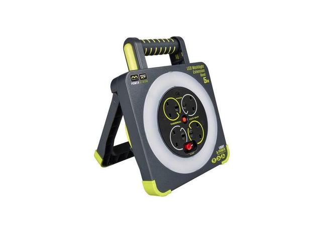 Masterplug Work Light Cable Reel 240V 13A 4-Socket 5m Masterplug - RockBottom Northampton