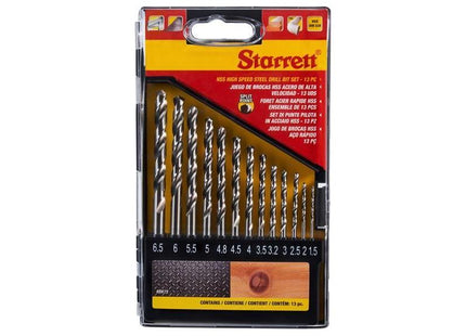 Starrett HSS Split Point Drill Bit Set, 13 Piece Starrett - RockBottom Nothampton