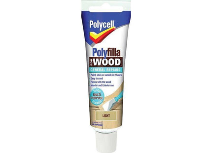 Polycell Polyfilla For Wood General Repairs Tube Light 330g Polycell - RockBottom Nothampton