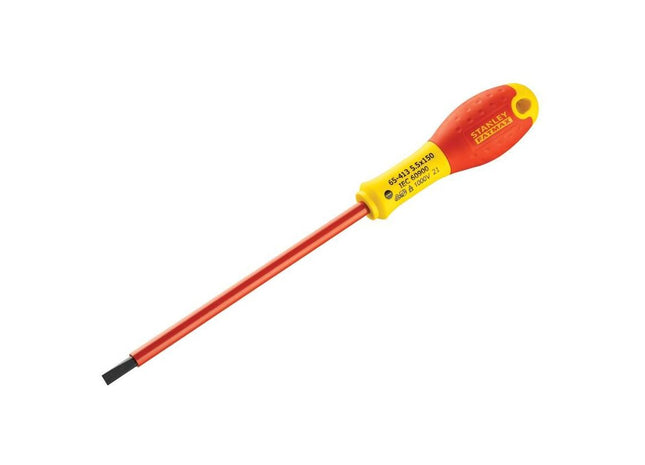 Stanley® Hand Tools FatMax® VDE Insulated Screwdriver Parallel Tip 5.5 x 150mm STANLEY® Hand Tools - RockBottom Nothampton