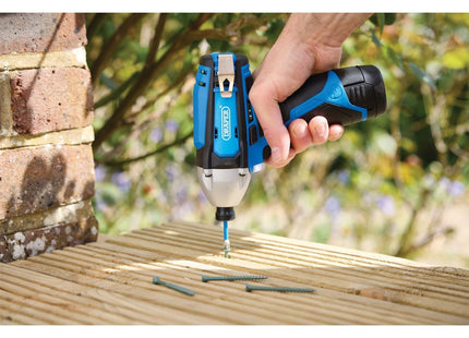Draper 12V Impact Driver, 1/4" Hex., 1 x 1.5Ah Battery, 1 x Fast Charger Draper - Town Tools