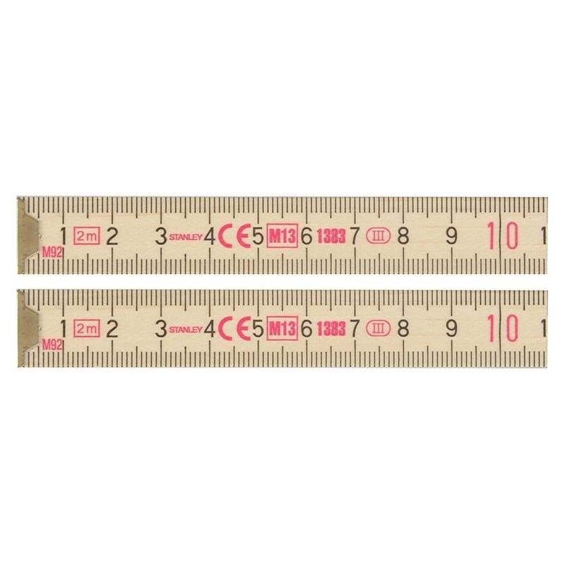 Stanley® Hand Tools Wooden Folding Rule 2m STANLEY® Hand Tools - RockBottom Nothampton