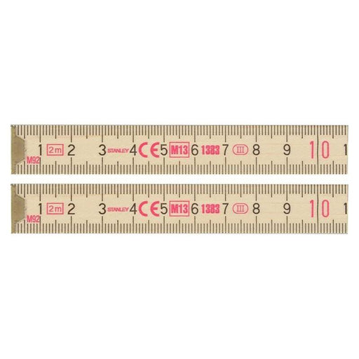 Stanley® Hand Tools Wooden Folding Rule 2m STANLEY® Hand Tools - RockBottom Nothampton