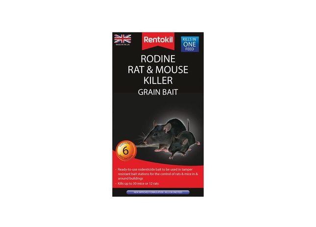 Rentokil Rodine Rat & Mouse Killer Grain Bait (Sachets 6) Rentokil - RockBottom Nothampton