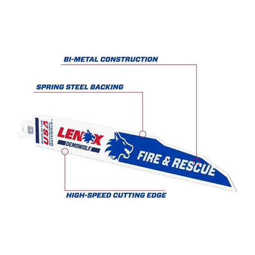 Lenox DemoWolf Reciprocating Saw Blade 229 x 25 x 1.6mm 18 TPI (Pack 5) LENOX - RockBottom Northampton