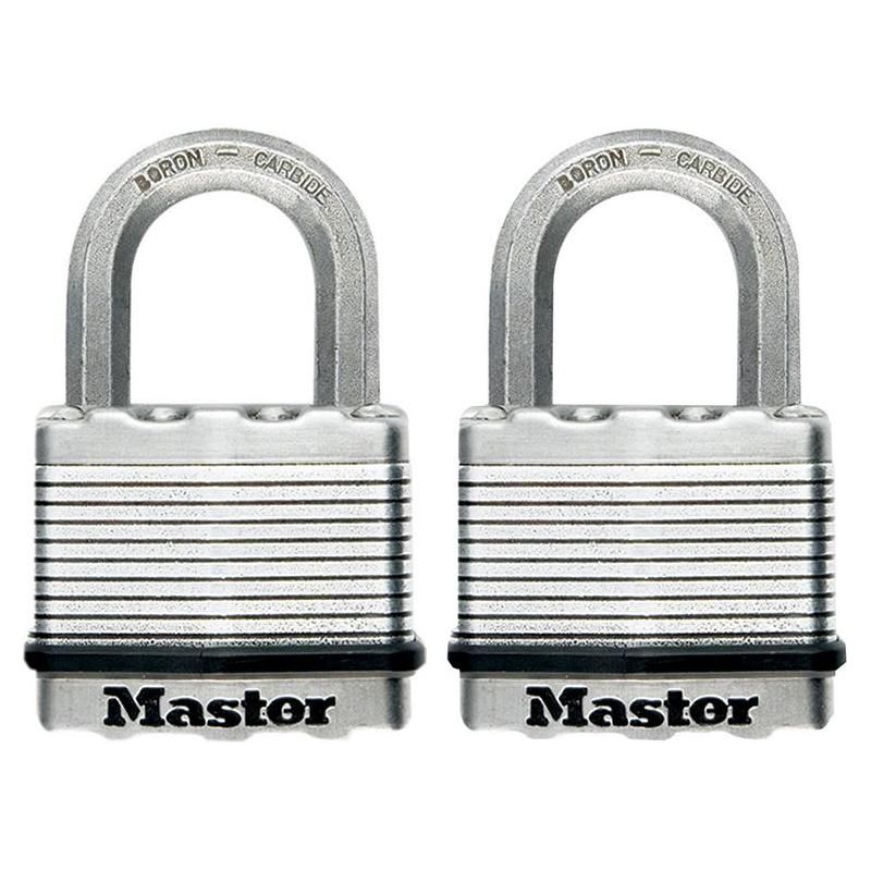 Master Lock Excell™ Laminated Steel 50mm Padlock - 25mm Shackle - Keyed Alike x 2 Master Lock - RockBottom Northampton