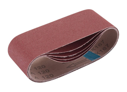 Draper Cloth Sanding Belt, 75 x 457mm, 120 Grit (Pack of 5) 09235 Draper - Town Tools 