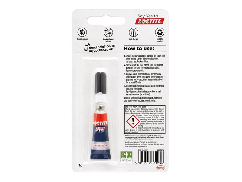 Loctite Super Glue Original Tube 3g Loctite - RockBottom Northampton