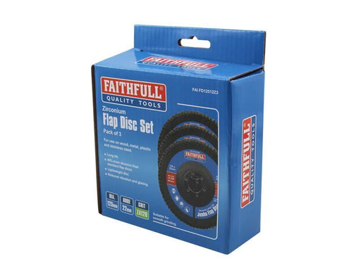 Faithfull Zirconia Abrasive Jumbo Flap Disc 125 x 22mm 120 Grit (3 Pack) Faithfull - RockBottom Northampton