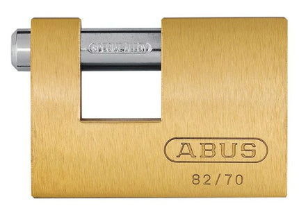 Abus Mechanical 82/70mm Monoblock Brass Shutter Padlock Keyed Alike 8514 ABUS Mechanical - RockBottom Northampton 