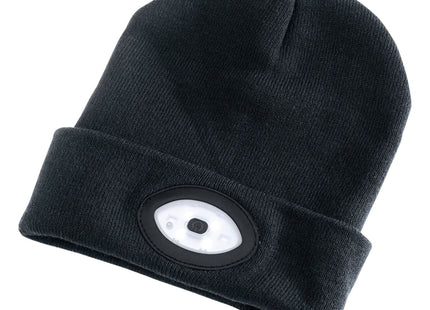 Draper Beanie Hat with Rechargeable Torch, One Size, 1W, 100 Lumens, Black 99521 Draper - Town Tools 