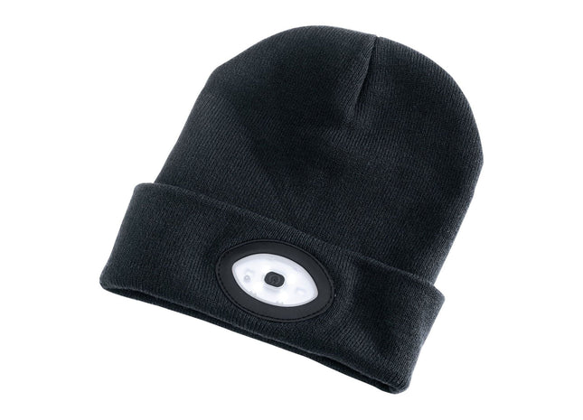 Draper Beanie Hat with Rechargeable Torch, One Size, 1W, 100 Lumens, Black 99521 Draper - Town Tools 