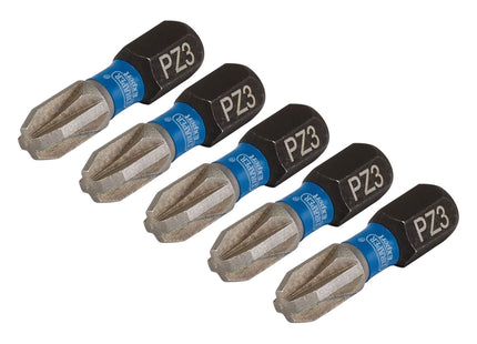 Draper Expert PZ-Type Impact Screwdriver Bits, No.3 x 25mm, 1/4" Hex (Pack of 5) Draper - Town Tools 