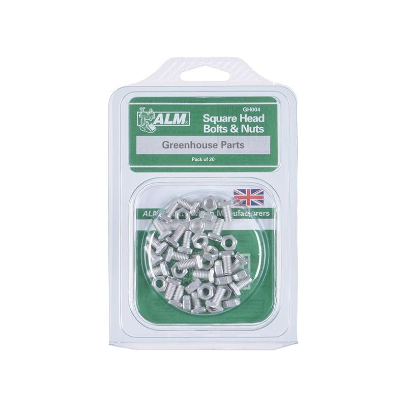 Alm Manufacturing GH004 Square Glaze Bolts & Nuts Pack of 20 ALM Manufacturing - RockBottom Northampton 