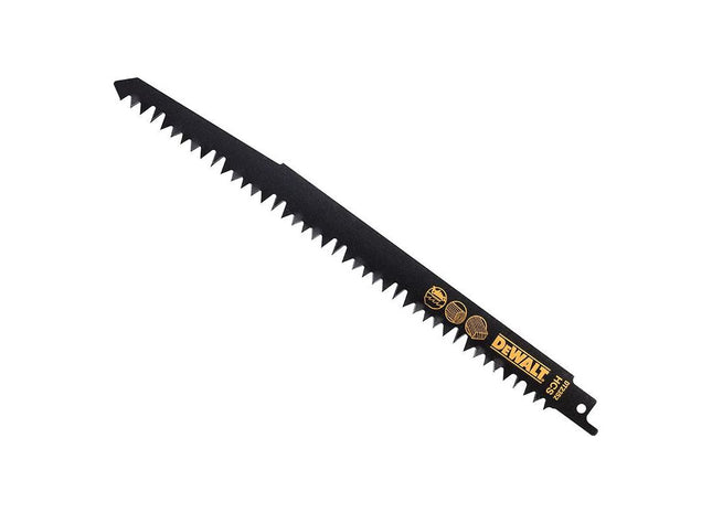 Dewalt Power Tools HCS Reciprocating Blade for Wood, Fast Cuts 240mm x 5/6.5 TPI Pack of 5 DeWALT Power Tools - RockBottom Northampton