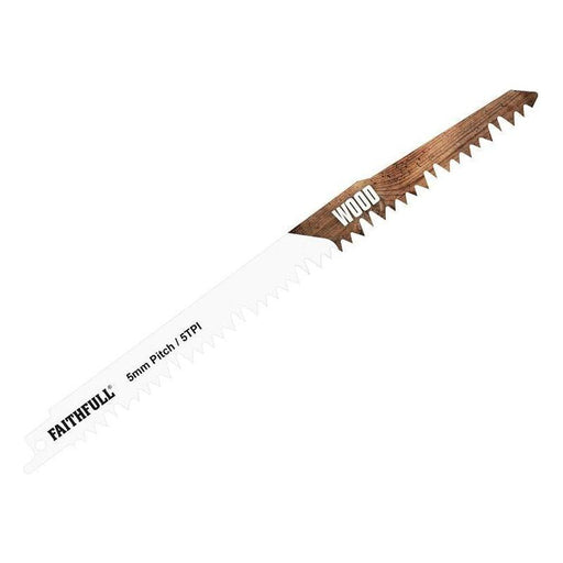 Faithfull S1531L Sabre Saw Blade Wood 240mm 5 TPI (Pack of 5) Faithfull - RockBottom Northampton