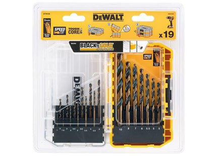 Dewalt Power Tools DT70728 BLACK&GOLD HSS Drill Set, 19 Piece DeWALT Power Tools - RockBottom Northampton