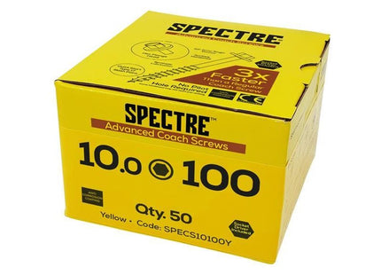 Forgefix Spectre™ Coach Screw Hexagon Head ZY M10 x 100mm Box 50 ForgeFix - RockBottom Northampton