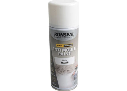 Ronseal 6 Year Anti Mould Aerosol White Matt 400ml Ronseal - RockBottom Nothampton
