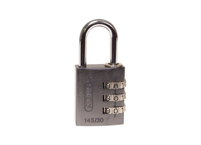 Abus Mechanical 145/30 30mm Aluminium Combination Padlock Titanium 46585 ABUS Mechanical - RockBottom Northampton 