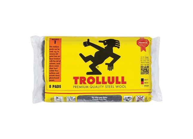 Trollull Extra Large Steel Wool Pads Grade 1 (Pack 8) Trollull - RockBottom Northampton